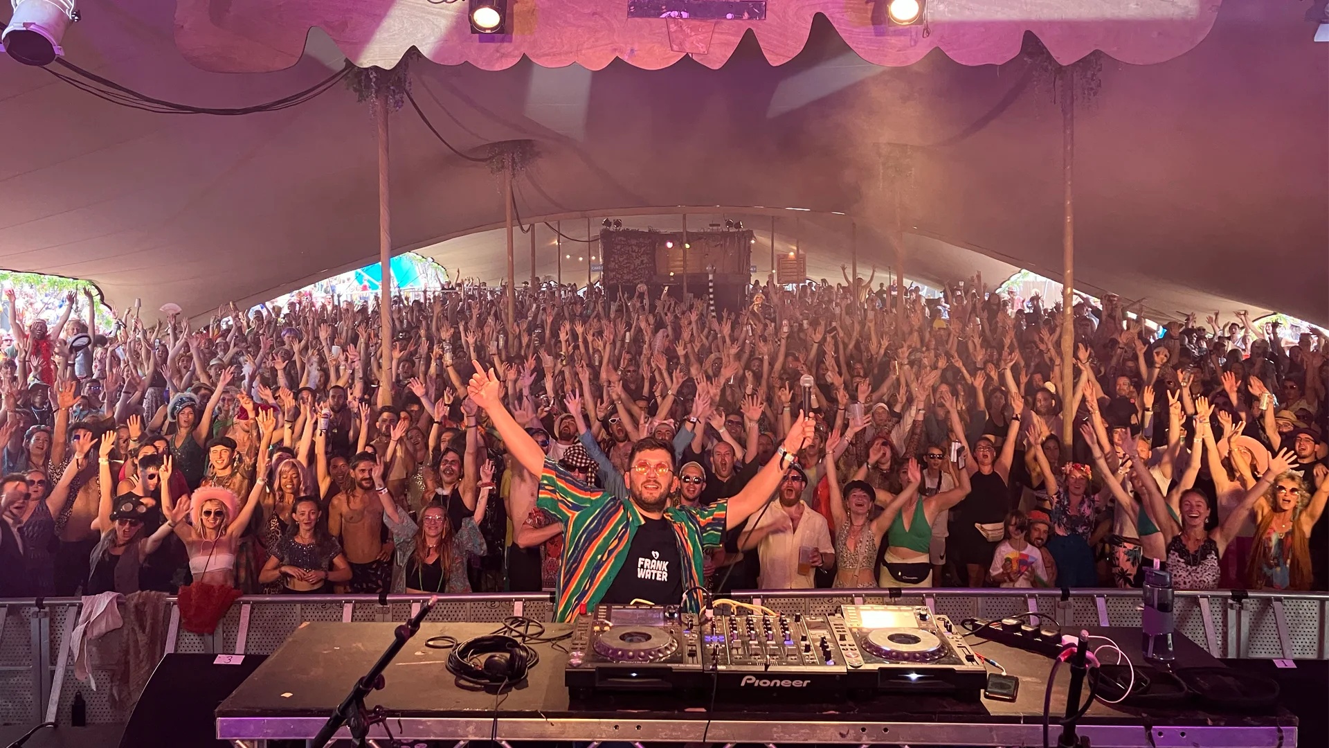 Chris Arnold playing The Beatles Dub Club to a packed tent at Shambala Festival